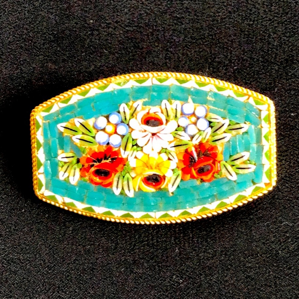Vintage Italian Millefiori Mosaic Brooch